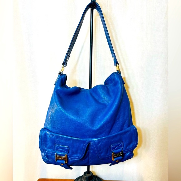 MICHAEL Michael Kors Handbags - MICHAEL KORS royal blue bucket style hobo leather purse